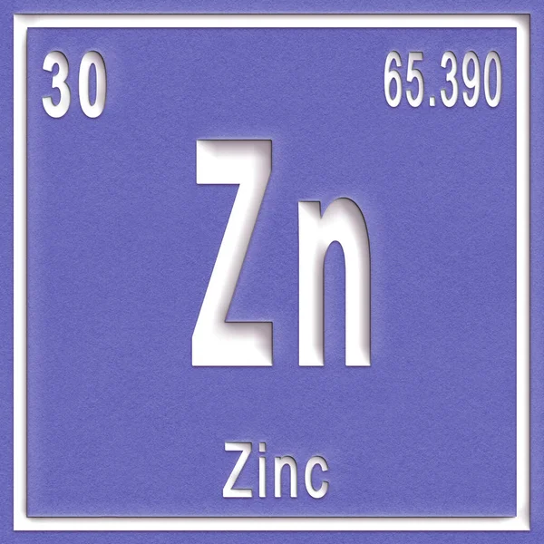 Elemento Químico Zinc Signo Con Número Atómico Peso Atómico Elemento —  Fotos de Stock