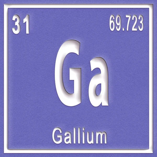 Gallium Chemisches Element Zeichen Mit Ordnungszahl Und Atomgewicht Periodensystem Element — Stockfoto