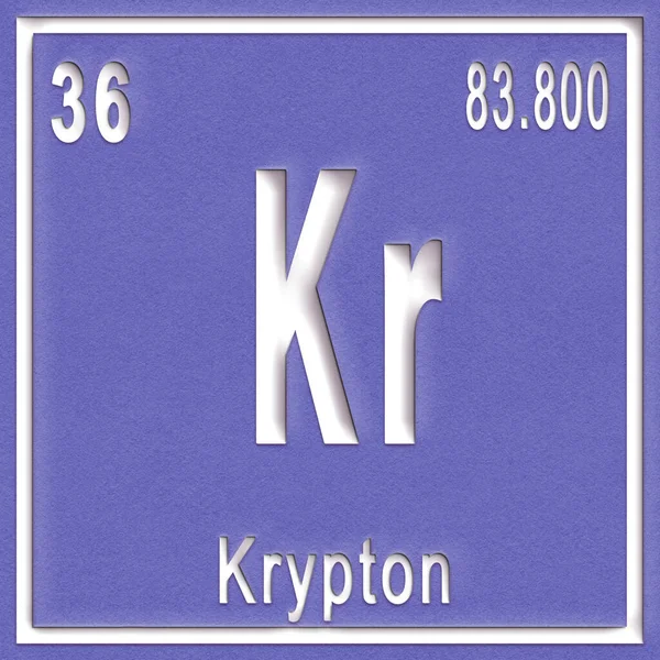 Krypton Kémiai Elem Jelzés Atomszámmal Atomtömeggel Periódusos Táblázat Elem — Stock Fotó