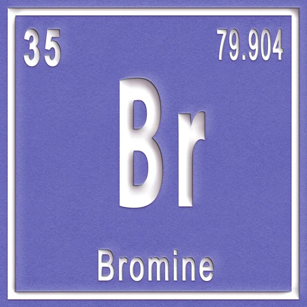 Elemento Chimico Bromo Segno Con Numero Atomico Peso Atomico Elemento — Foto Stock