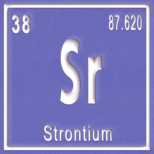 Elemento Químico Estrôncio Sinal Com Número Atômico Peso Atômico Elemento — Fotografia de Stock