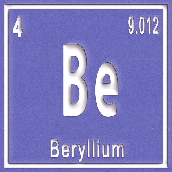 Elemento Químico Berilio Signo Con Número Atómico Peso Atómico Elemento —  Fotos de Stock