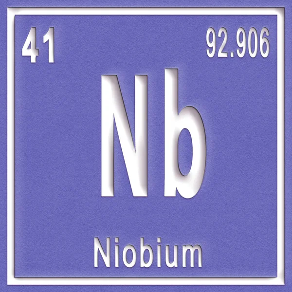 Elemento Químico Nióbio Sinal Com Número Atômico Peso Atômico Elemento — Fotografia de Stock