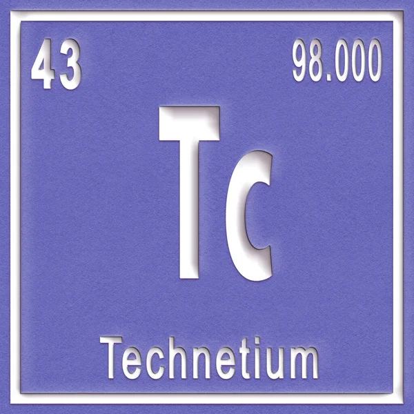 Technetium Chemisches Element Zeichen Mit Ordnungszahl Und Atomgewicht Periodensystem Element — Stockfoto