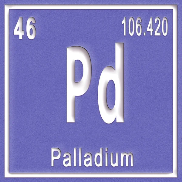 Palladium Chemical Element Sign Atomic Number Atomic Weight Periodic Table — Stock Photo, Image