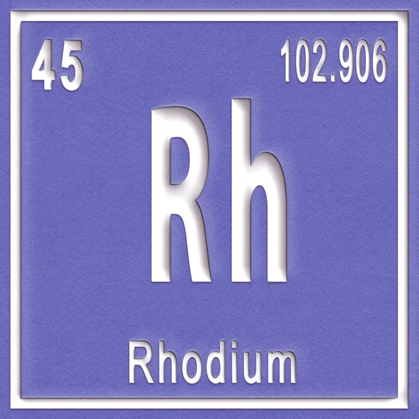 Rodium Kémiai Elem Jelzés Atomszámmal Atomtömeggel Periódusos Táblázat Elem — Stock Fotó