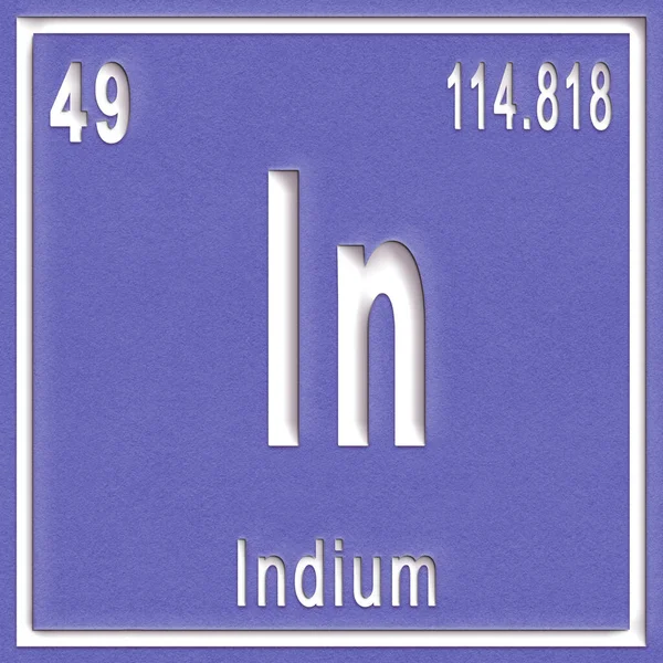 Indium Chemisch Element Teken Met Atoomnummer Atoomgewicht Periodiek Systeem Element — Stockfoto