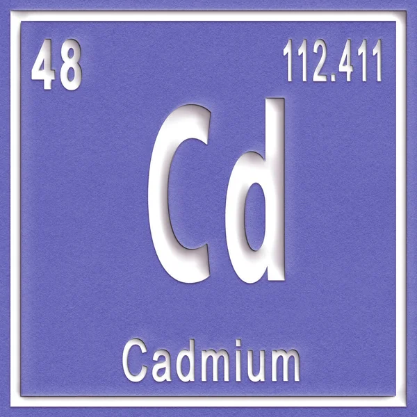 Kadmium Kemiskt Grundämne Tecken Med Atomnummer Och Atomvikt Periodisk Tabell — Stockfoto