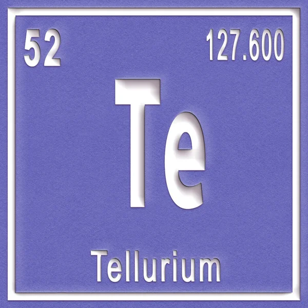 Хімічний Елемент Телуріума Знак Атомним Числом Атомною Вагою Періодичний Елемент — стокове фото
