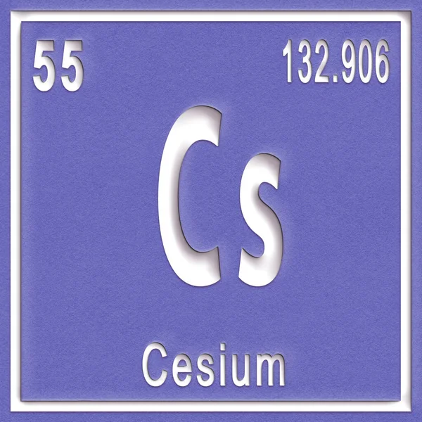 Химический Элемент Цезия Знак Атомным Номером Атомной Массой Элемент Периодической — стоковое фото