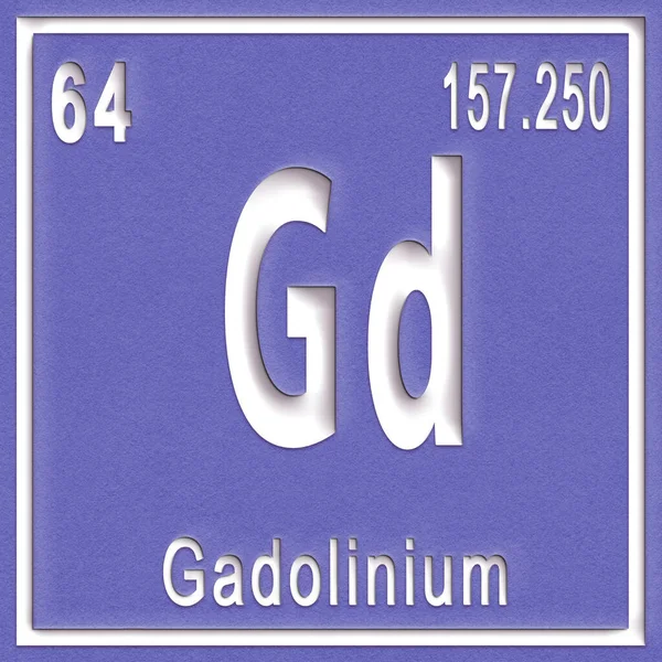 Elemento Químico Gadolínio Sinal Com Número Atômico Peso Atômico Elemento — Fotografia de Stock