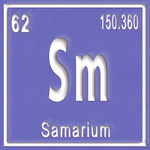 Elemento Químico Del Samario Signo Con Número Atómico Peso Atómico —  Fotos de Stock