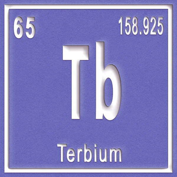 Terbiumkemiskt Grundämne Tecken Med Atomnummer Och Atomvikt Periodiskt Tabellelement — Stockfoto
