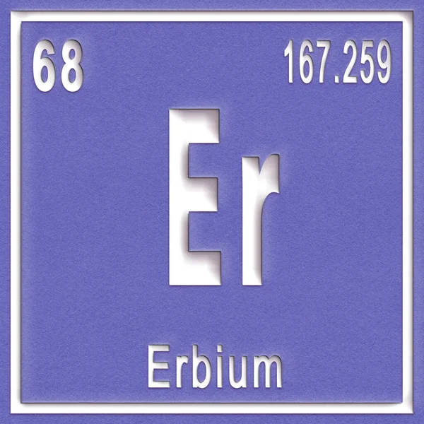 Erbium Kemiskt Grundämne Tecken Med Atomnummer Och Atomvikt Periodisk Tabell — Stockfoto