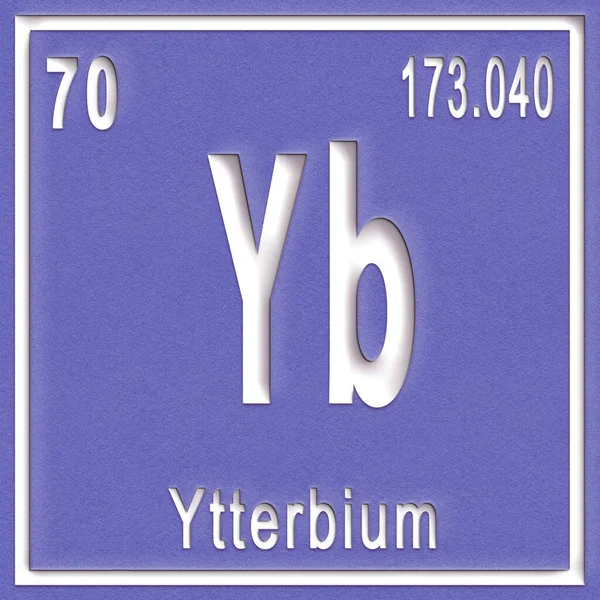 Élément Chimique Ytterbium Signe Avec Numéro Atomique Poids Atomique Élément — Photo
