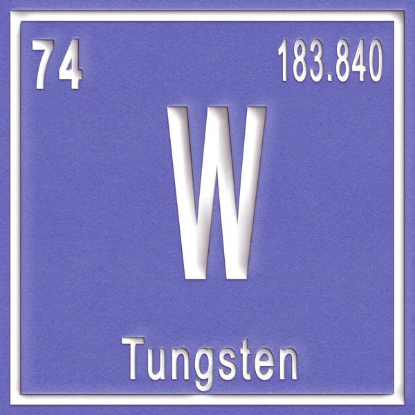 Elemento Químico Tungstênio Sinal Com Número Atômico Peso Atômico Elemento — Fotografia de Stock