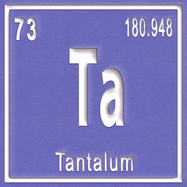 Elemento Químico Tântalo Sinal Com Número Atômico Peso Atômico Elemento — Fotografia de Stock