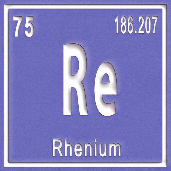 Elemento Químico Rénio Sinal Com Número Atômico Peso Atômico Elemento — Fotografia de Stock