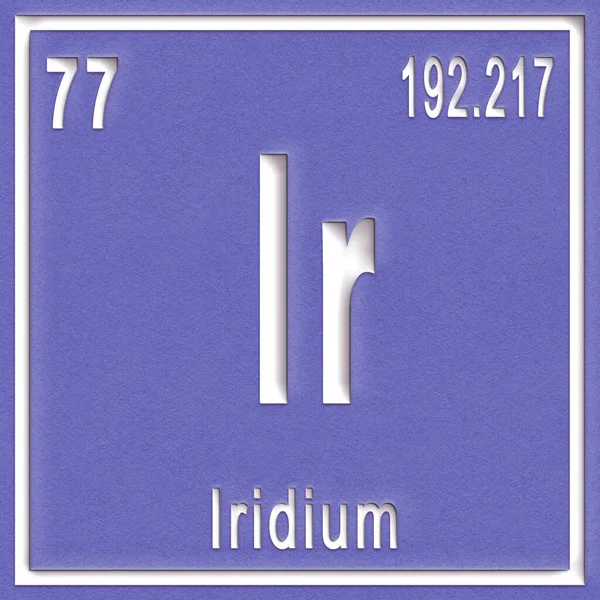 Irídium Kémiai Elem Jelzés Atomszámmal Atomtömeggel Periódusos Táblázat Elem — Stock Fotó
