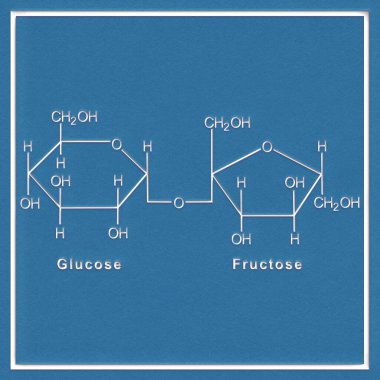 Beyaz zemin üzerinde Sucrose Yapısal Kimyasal Formül