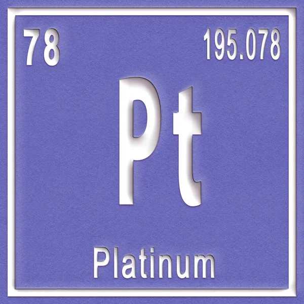Платиновый Химический Элемент Знак Атомным Номером Атомной Массой Элемент Периодической — стоковое фото