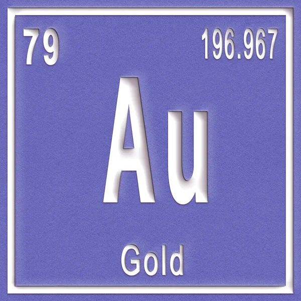 Elemento Químico Ouro Sinal Com Número Atômico Peso Atômico Elemento — Fotografia de Stock