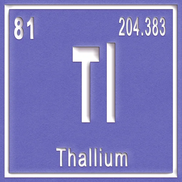 Thallium Chemisches Element Zeichen Mit Ordnungszahl Und Atomgewicht Periodensystem Element — Stockfoto