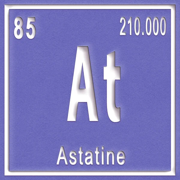 Астатиновий Хімічний Елемент Знак Атомним Числом Атомною Вагою Періодичний Елемент — стокове фото