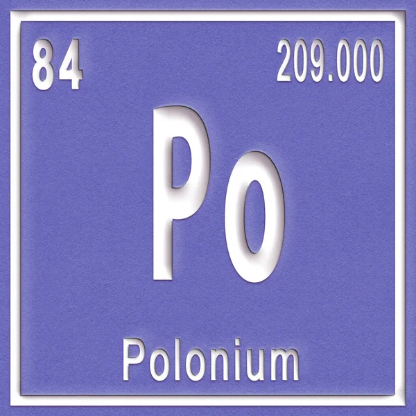 Polonium Chemical Element Sign Atomic Number Atomic Weight Periodic Table — Stock Photo, Image