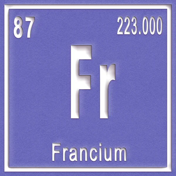 Elemento Químico Frâncio Sinal Com Número Atômico Peso Atômico Elemento — Fotografia de Stock