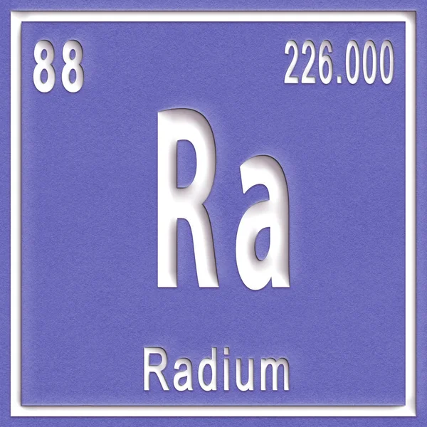 Élément Chimique Radium Signe Avec Numéro Atomique Poids Atomique Élément — Photo