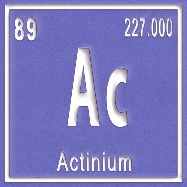 Elemento Químico Actínio Sinal Com Número Atômico Peso Atômico Elemento — Fotografia de Stock