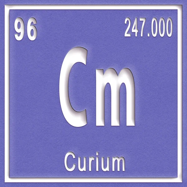 Élément Chimique Curium Signe Avec Numéro Atomique Poids Atomique Élément — Photo