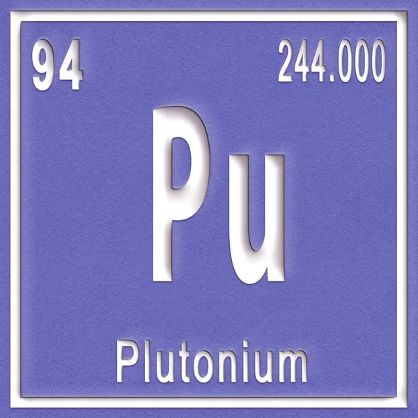 Elemento Químico Plutônio Sinal Com Número Atômico Peso Atômico Elemento — Fotografia de Stock