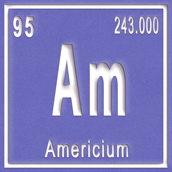 Химический Элемент Америция Знак Атомным Номером Атомной Массой Элемент Периодической — стоковое фото