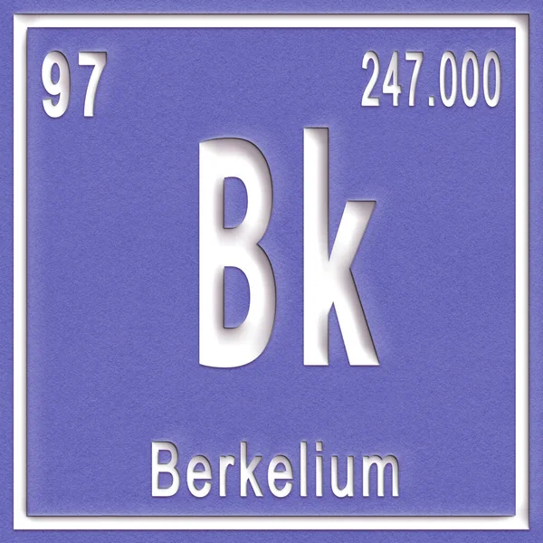 Chemický Prvek Berkelia Znamení Atomovým Číslem Atomovou Hmotností Prvek Periodické — Stock fotografie