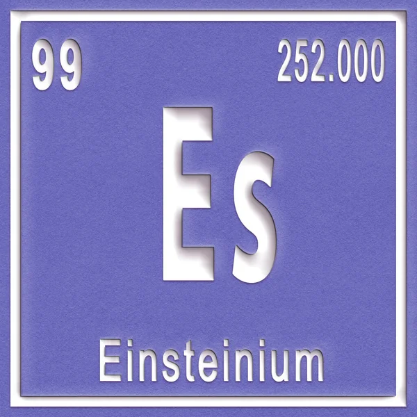 Element Chemiczny Einsteinium Znak Liczbą Atomową Masą Atomową Układ Okresowy — Zdjęcie stockowe