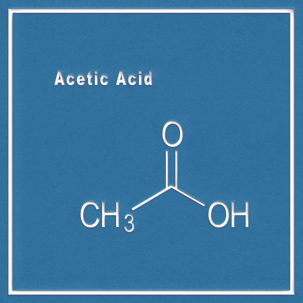 Acetic Acid Structural Chemical Formula White Background — Foto Stock
