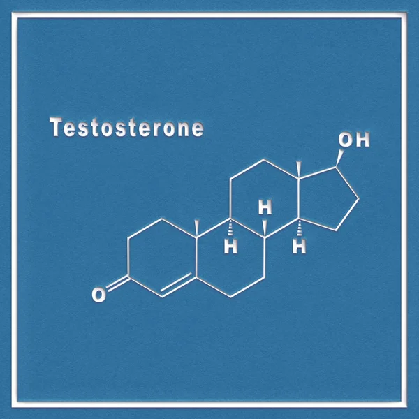 Testosterone Hormone Structural chemical formula on a white background