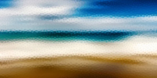 Πολυγωνικό Κύμα Blue Ocean Sandy Beach Καλοκαιρινό Φόντο — Φωτογραφία Αρχείου