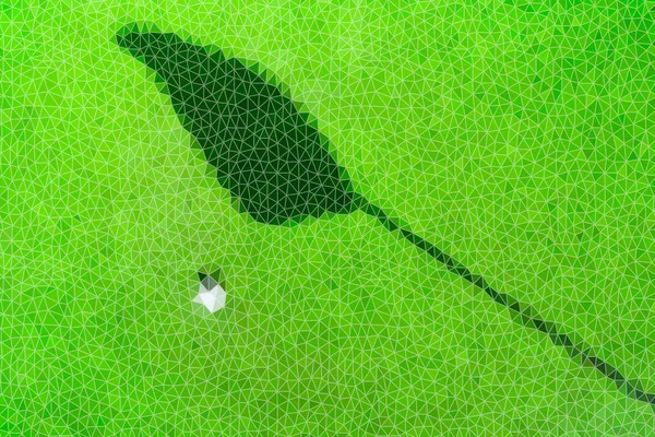 Polygonale Kunst Golfball Auf Dem Grün Golfplatz — Stockfoto