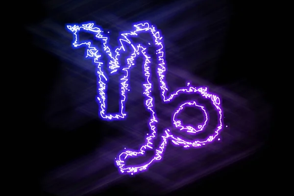Αιγόκερως Ζώδιο Violet Glow Ωροσκόπιο Αστρολογία Αιγόκερως — Φωτογραφία Αρχείου