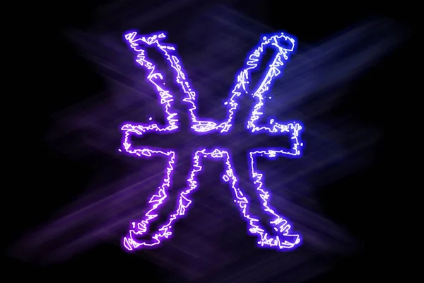 Знак Зодиака Фиолетовое Свечение Астрология Гороскопа Рыбы — стоковое фото