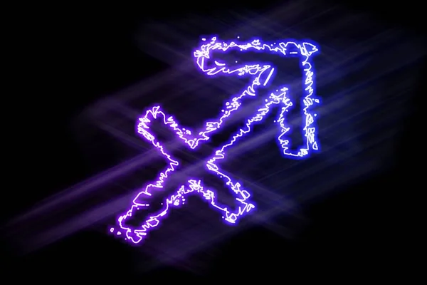 Boogschutter Dierenriemteken Violet Glow Horoscoop Astrologie Boogschutter — Stockfoto