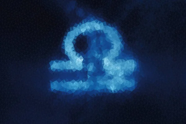天秤座黄道带星座 多边形艺术蓝色背景 — 图库照片