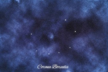 Corona Borealis star constellation, Brightest Stars, Northern Crown constellation