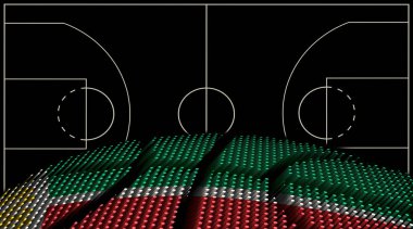 Çeçenistan basketbol sahası geçmişi, basketbol topu, siyah arka plan