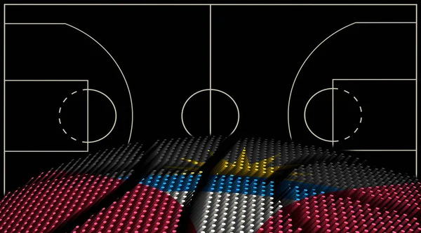 Antigua and Barbuda Basketball court background, Basketball Ball, Black background
