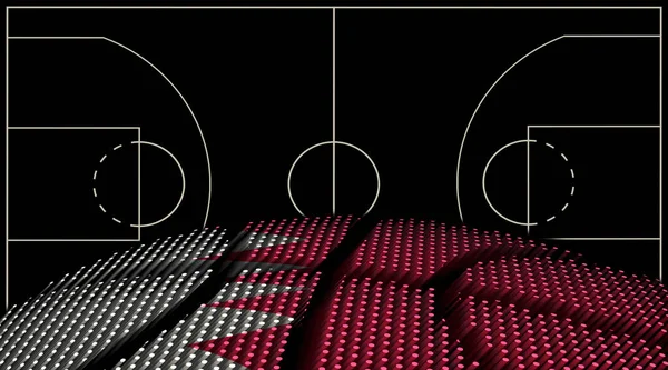 Bahrain Campo Basket Sfondo Pallacanestro Palla Sfondo Nero — Foto Stock
