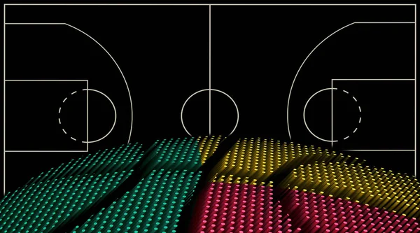 Баскетбольная Площадка Бенина Баскетбол Черный Фон — стоковое фото